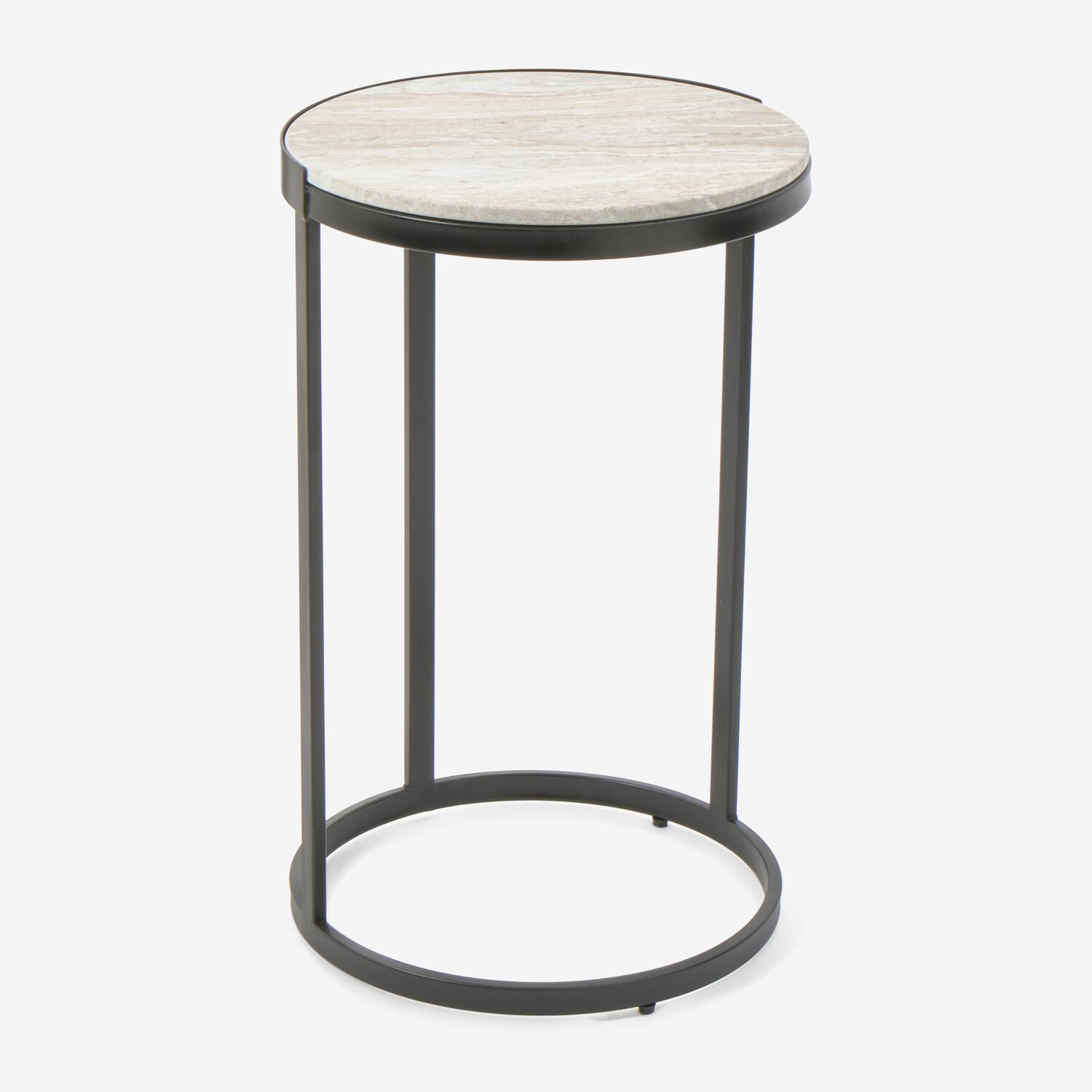 Black Grey Marble Top Side Table 67x41cm TK Maxx UK