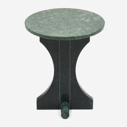 Green Marble Effect Side Table 50x40cm - Image 1 - please select to enlarge image
