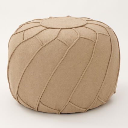 Beige Piped Morocco Footstool 42x54cm - Image 1 - please select to enlarge image