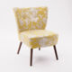 Yellow Floral Canvas Cocktail Chair 80x64cm - Image 1 - please select to enlarge image