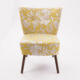 Yellow Floral Canvas Cocktail Chair 80x64cm - Image 2 - please select to enlarge image
