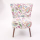 Multicolour Floral Patterned Accent Chair 75x64cm - Image 2 - please select to enlarge image