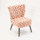 Cream & Pink Canvas Accent Chair 80x60cm - Image 1 - please select to enlarge image