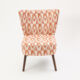 Cream & Pink Canvas Accent Chair 80x60cm - Image 2 - please select to enlarge image