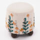 Multicolour Floral Canvas Footstool 41x41cm - Image 1 - please select to enlarge image