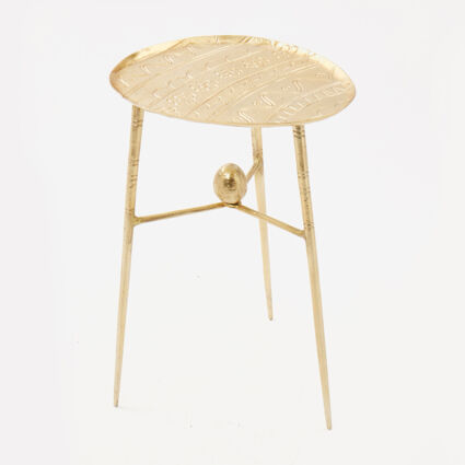 Gold Tone Egg Side Table 55x42cm - Image 1 - please select to enlarge image