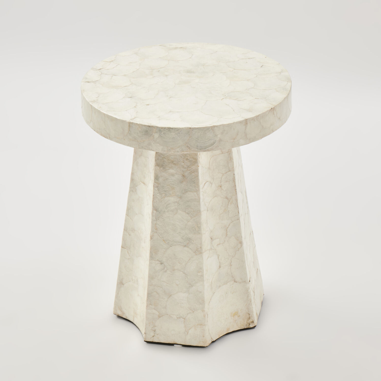 White Capiz Shell Side Table 51x40cm - TK Maxx UK
