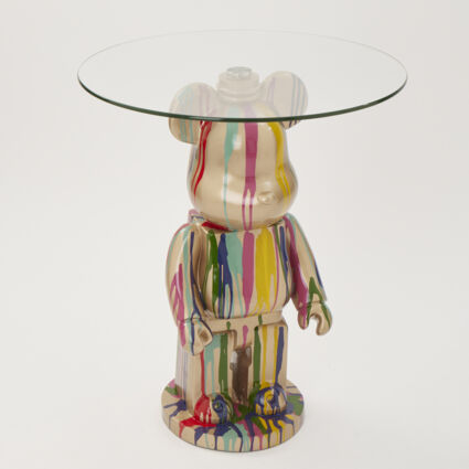 Multicolour Drip Effect Side Table 72x60cm - Image 1 - please select to enlarge image