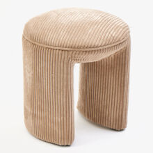 Beige Corduroy Stool 45x38cm