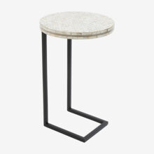 Grey Capiz Pattern Side Table 66x40cm