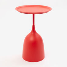 Red Metal Side Table 60x42cm