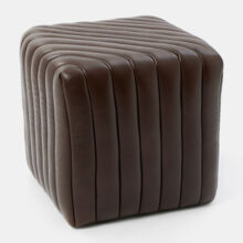 Black Leather Foot Stool 48x52cm