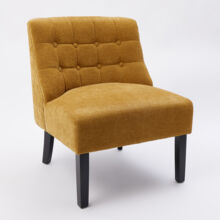 Mustard Chenille Slipper Chair 80x60cm