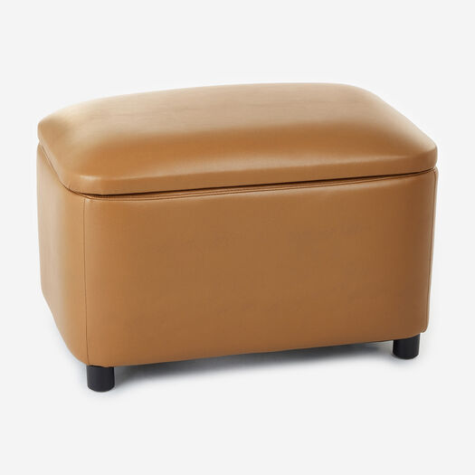 Brauner Ottomane in Lederoptik 42x70cm - Bild 1 - bitte auswählen, um das Bild zu vergrößern