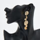 Gold Tone Hanging Plates Drop Earrings - Image 2 - please select to enlarge image