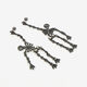 Silver Tone Dangling Skeleton Earrings - Image 1 - please select to enlarge image