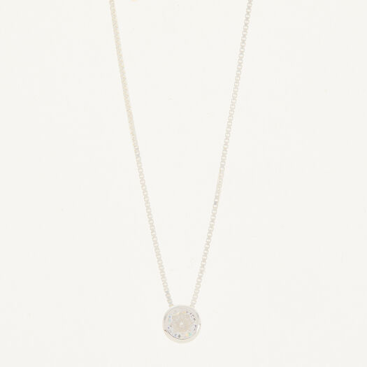 Halskette aus Sterling Silber mit kleinem Zierstein - Bild 1 - bitte auswählen, um das Bild zu vergrößern