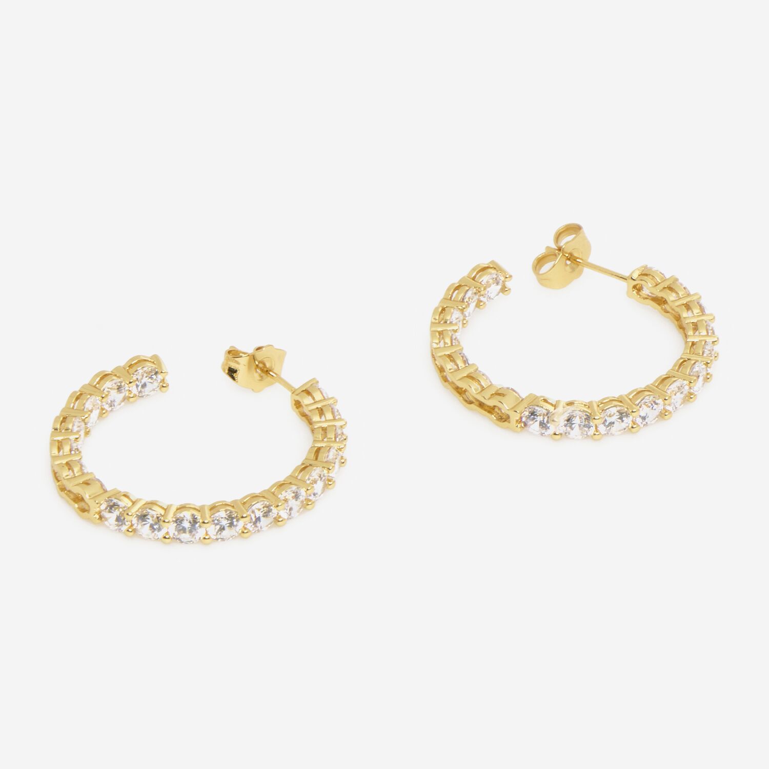 18ct Gold Plated Cubic Zirconia Hoop Earrings TK Maxx UK