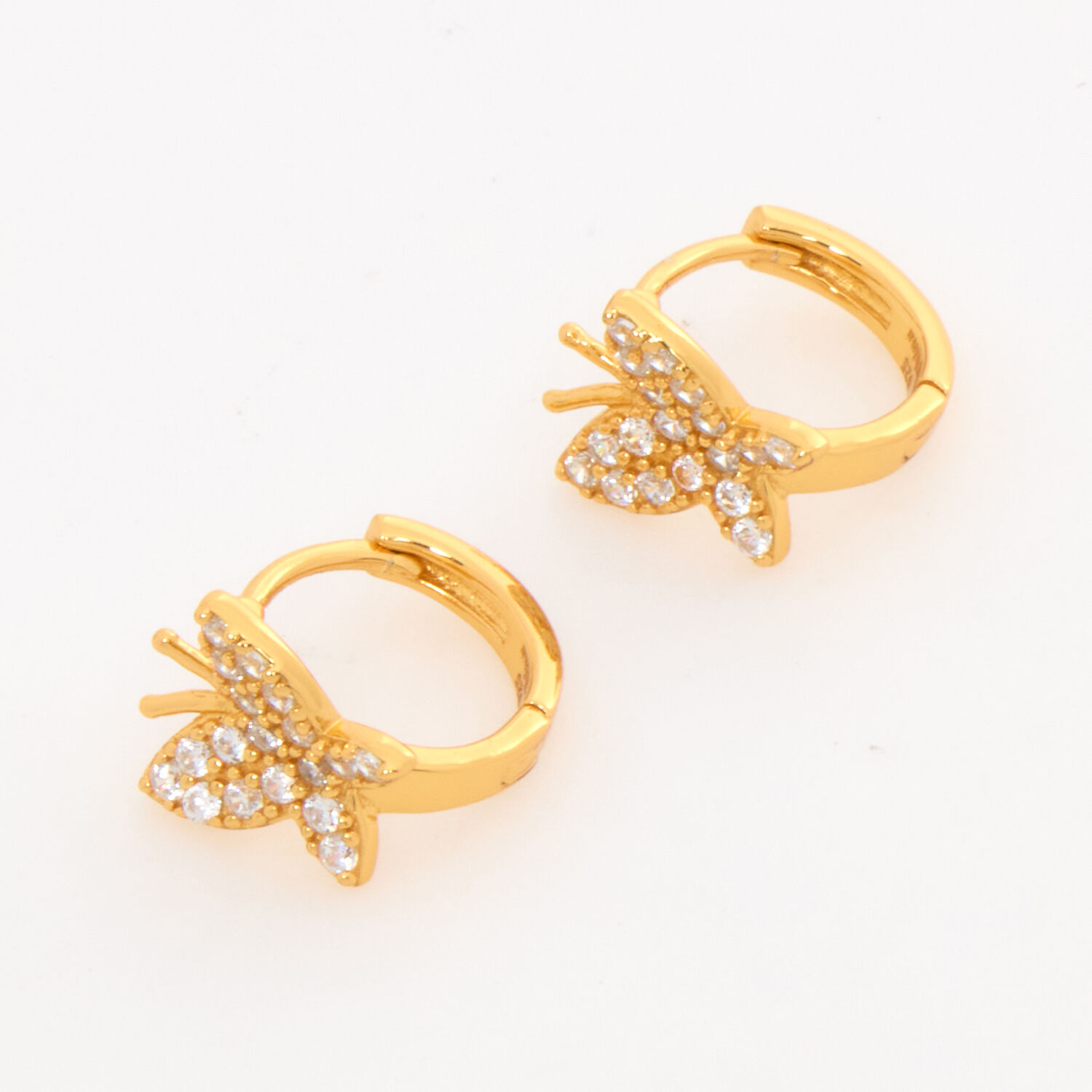 Gold Plated Sterling Silver Butterfly Huggie Earrings TK Maxx UK