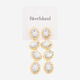 Gold Tone & Clear Gemstone Drop Earrings  - Image 3 - please select to enlarge image