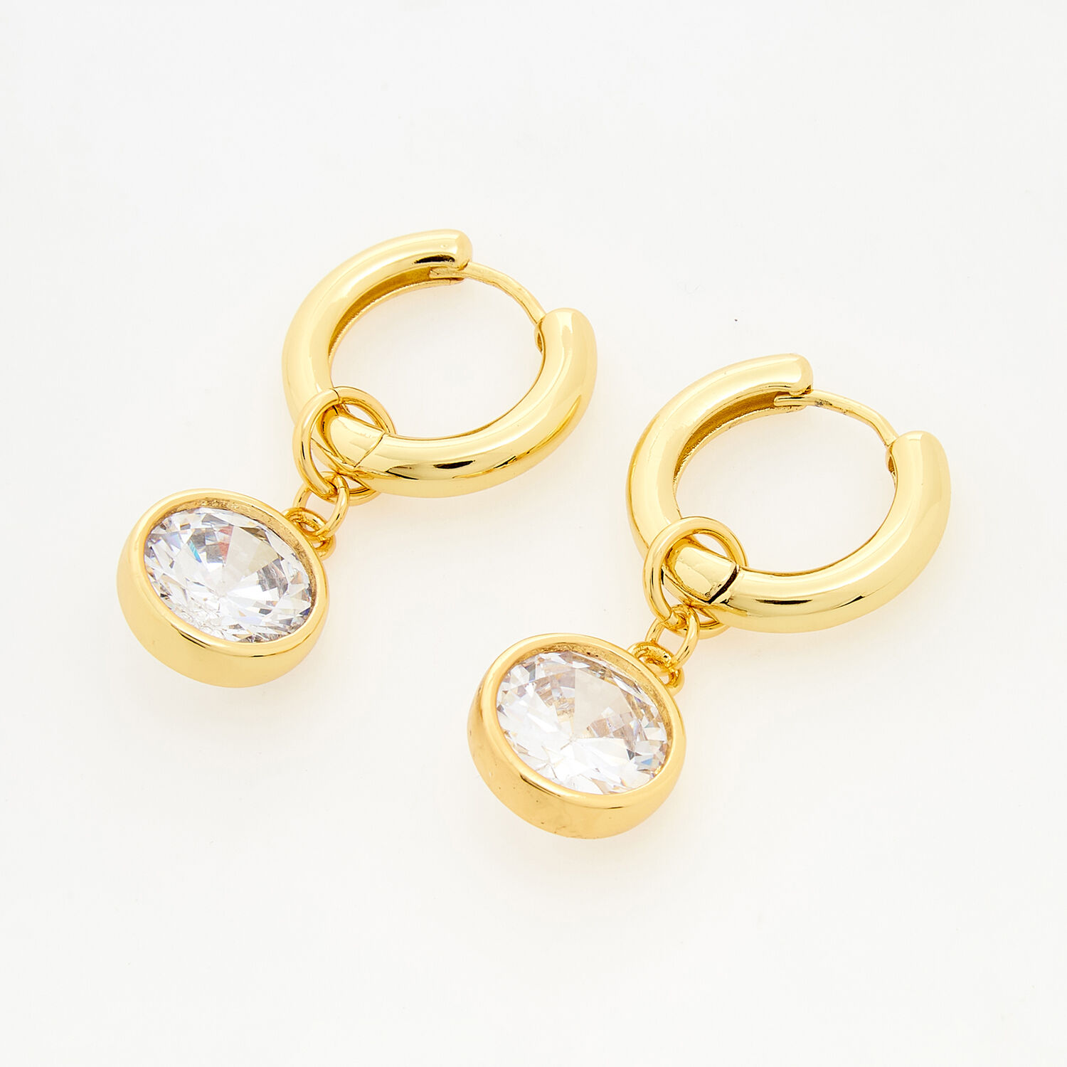 18ct Gold Plated Lunar Glam Hoop Drop Earrings TK Maxx UK