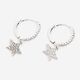 Sterling Silver Embellished Star Huggie Earrings - Image 1 - please select to enlarge image
