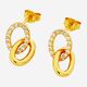 Gold Plated Sterling Silver Cubic Zirconia Earrings - Image 1 - please select to enlarge image