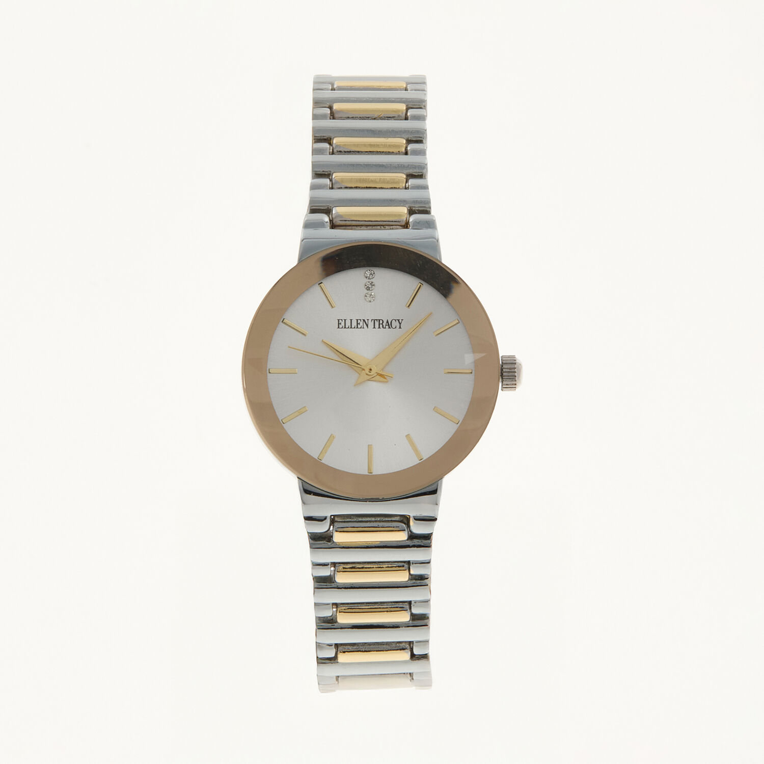 Silberfarbene Armbanduhr mit goldfarbenen Akzenten TK Maxx at