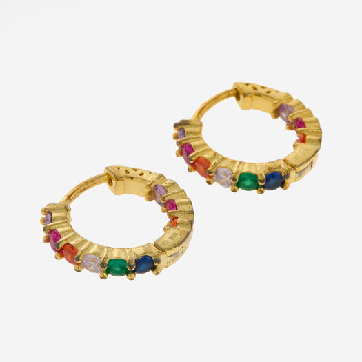 Goldfarbene Creolen aus 925er Sterling Silber - Bild 1 - bitte auswählen, um das Bild zu vergrößern