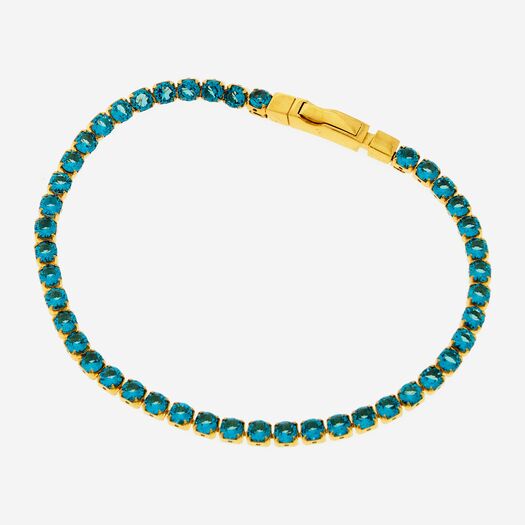 Sif Jakobs 18ct Gold Plated Sterling Silver Blue Stone Bracelet