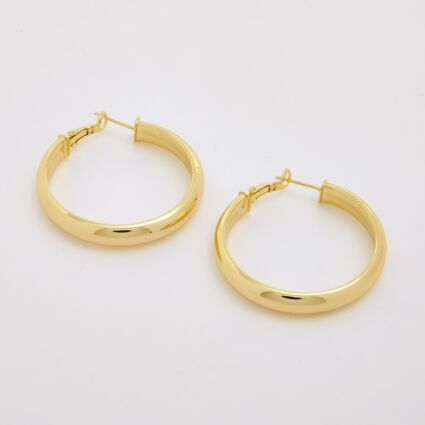 18ct Gold Plated Domed Earrings - TK Maxx UK