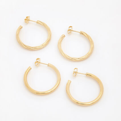 18ct Gold Plated Hoop Earrings - TK Maxx UK