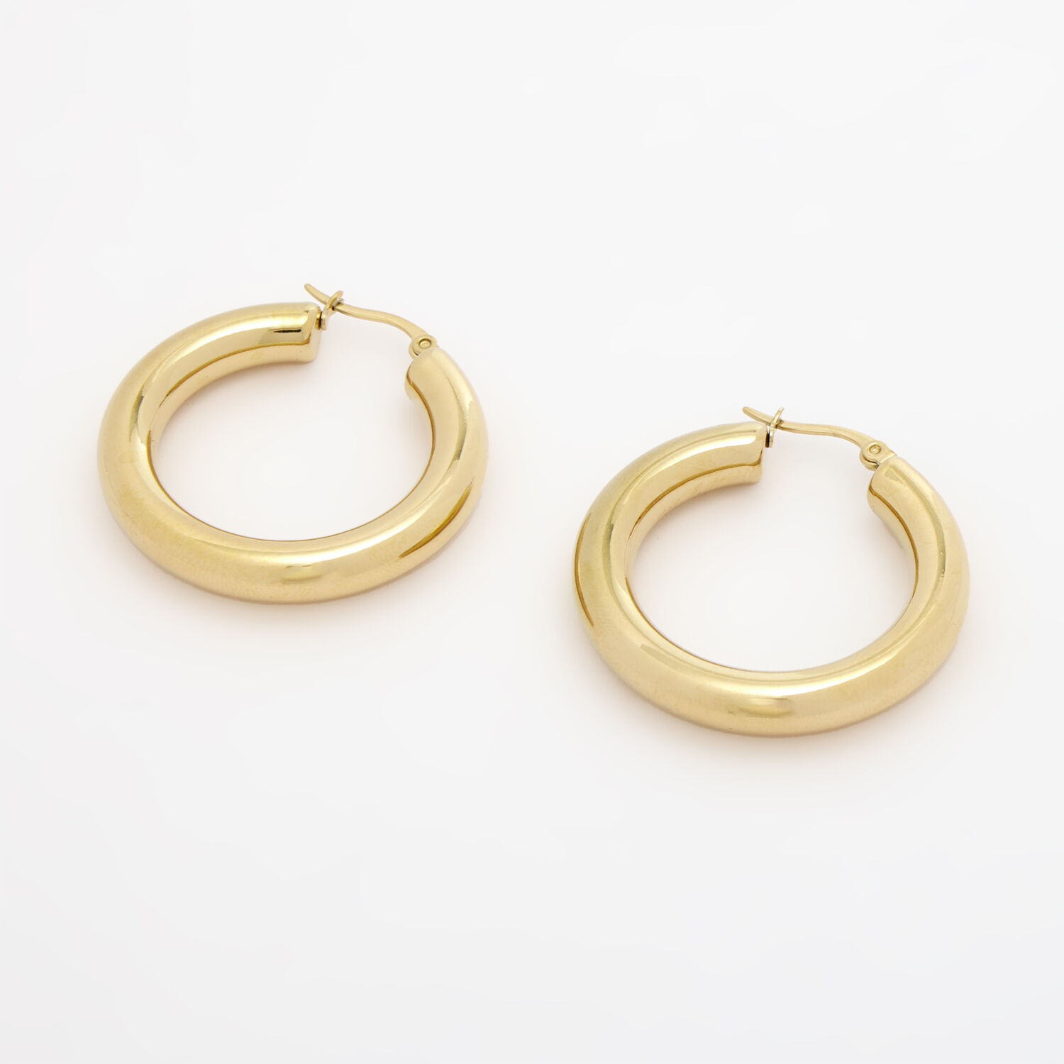 14ct Gold Plated Bold Hoop Earrings - TK Maxx UK