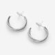 Silver Tone Dual Band Hoop Earrings - Image 1 - please select to enlarge image