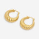 Gold Tone Twisted Hoop Earrings  - Image 1 - please select to enlarge image