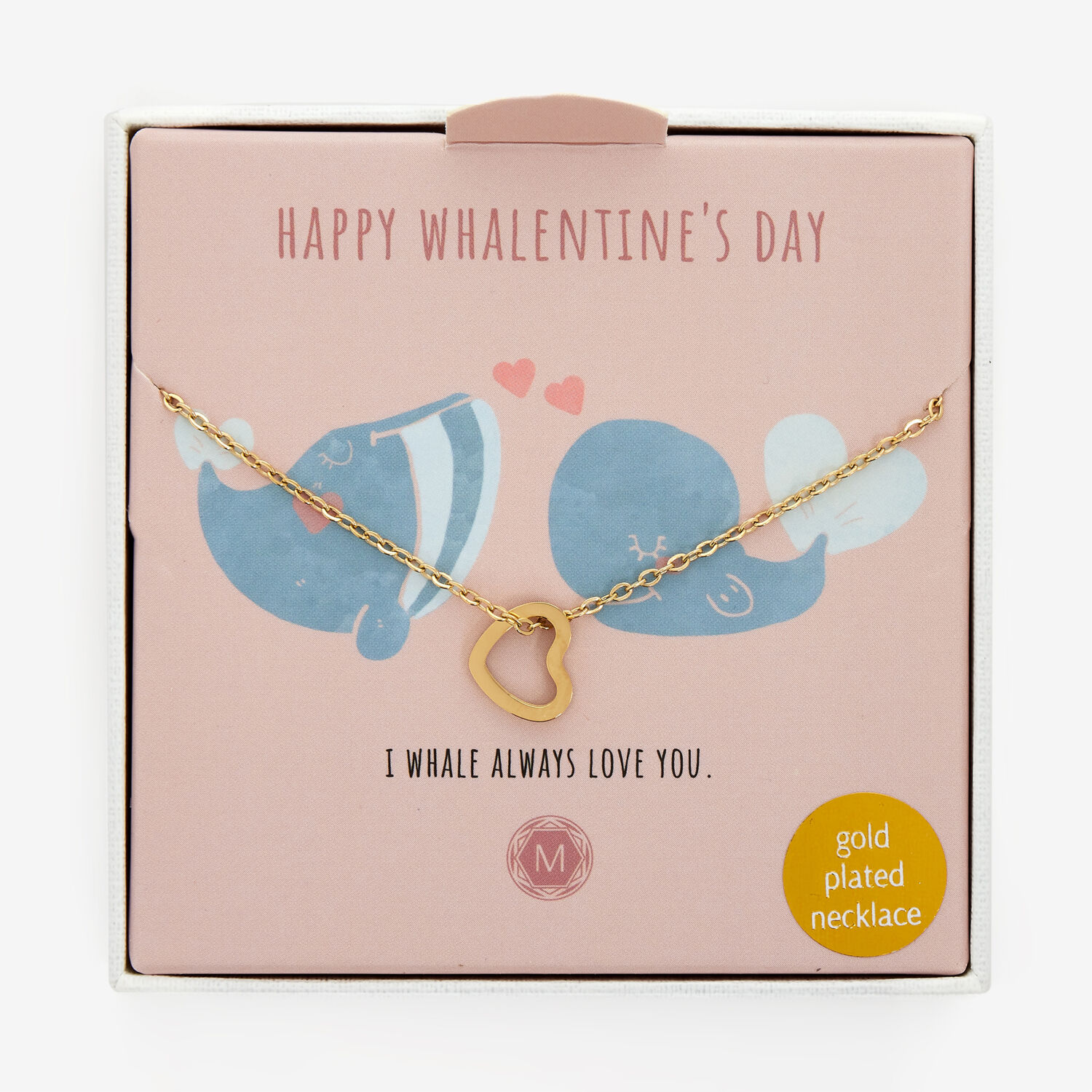 Gold Plated Whalentines Day Heart Necklace - TK Maxx UK