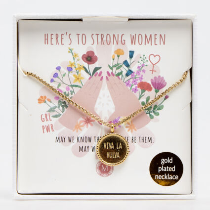Gold Plated Strong Women Necklace  - Image 1 - please select to enlarge image
