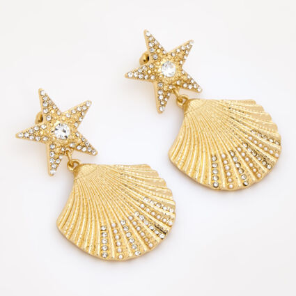 Gold Tone Sea Shell Earrings - TK Maxx UK