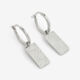 Silver Tone Geometric Tag Earrings - Image 1 - please select to enlarge image