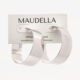 White Gold Plated Sheet Hoop Earrings - Image 3 - please select to enlarge image