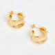 18ct Gold Plated Chunky Curved Hoop Earrings - Image 1 - please select to enlarge image