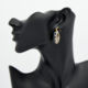 18ct Gold Plated & Navy Crystal Marquise Drop Earrings  - Image 2 - please select to enlarge image