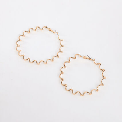Gold Plated Spiral Hoop Earrings  - Image 1 - please select to enlarge image