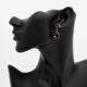 Green & Pink Gemstone Drop Earrings  - Image 2 - please select to enlarge image