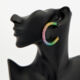 Multicoloured Crystal Hoop Earrings  - Image 2 - please select to enlarge image