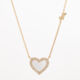 Gold Tone Pearl Heart Pendant Necklace  - Image 1 - please select to enlarge image