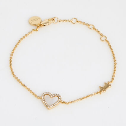18ct Gold Plated Heart Bracelet - Image 1 - please select to enlarge image
