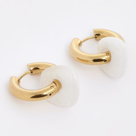 14ct Gold Plated Hoop Earrings      - Image 1 - please select to enlarge image