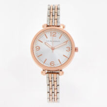 Silver & Rose Gold Tone Link Watch