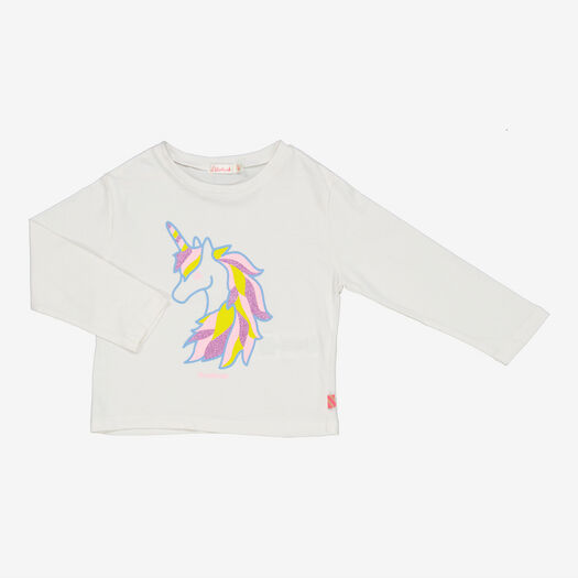 Cremefarbenes Oberteil mit Einhornmotiv - Bild 1 - bitte auswählen, um das Bild zu vergrößern